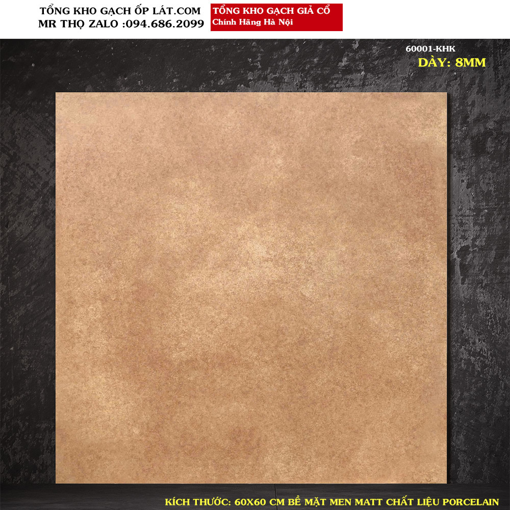 Gạch giả cổ lát nền màu da bò 60x60 60001